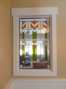 Custom-designed stained glass installed this morning.