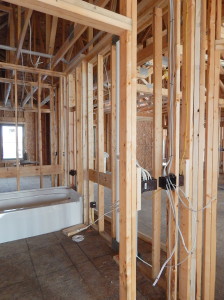 Electrical rough-in has begun throughout the house.